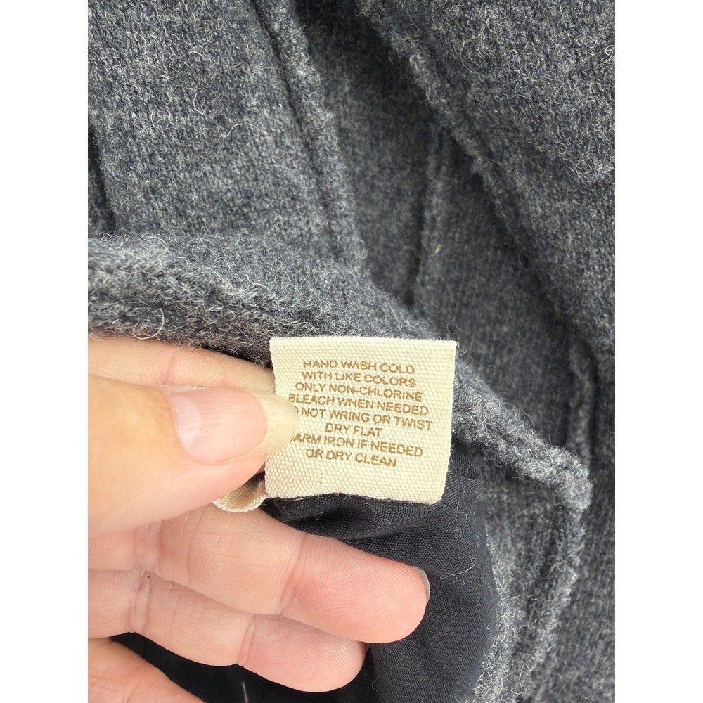 Free People Charcoal Gray Lambswool Knit Moto Jacket Coat Gray Small - Picture 5 of 8